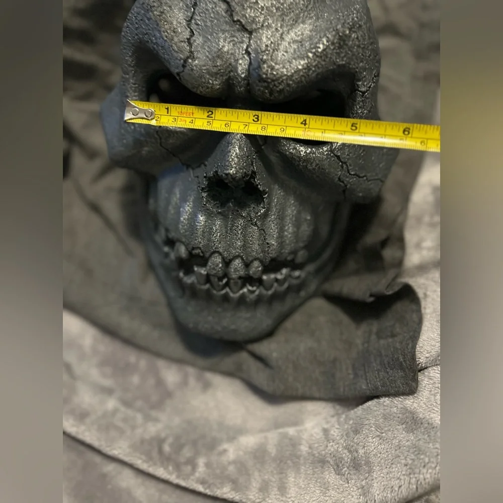 Blue Grey Horror Hell Charred Coking Skull Mask Masquerade Haunted House